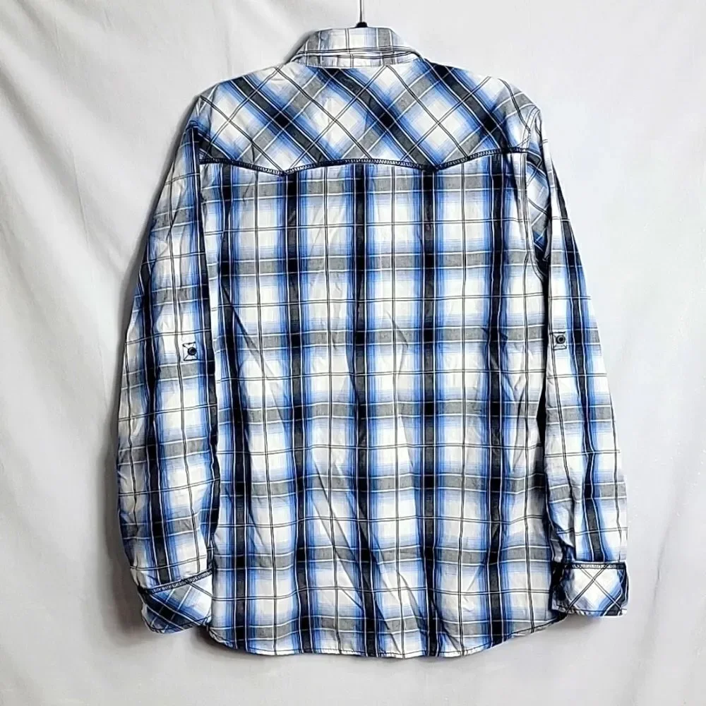 🖤5/$20🖤 ROUTE 66.. plaid button down shirt..